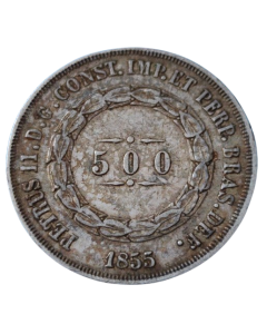 Brasil 500 Réis 1855 - Prata