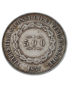 Brasil 500 Réis 1857 - Prata