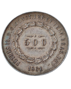 Brasil 500 Réis 1861 - Prata