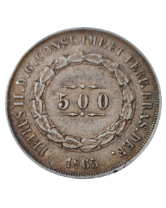 Brasil 500 Réis 1865 - Prata