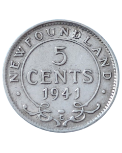 Domínio de Terra Nova (New Foundland) 5 Cents 1941 - Prata  