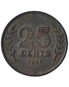 Holanda 25 cents 1942 - Ocupação alemã 