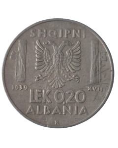 Albânia 0,2 Lek 1939 - Ocupação italiana