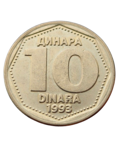 Iugoslávia 10 Dinara 1993