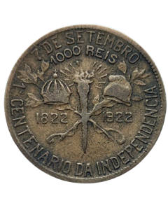 Brasil 1000 Réis 1922 - 100º Aniversário - Independência do Brasil  