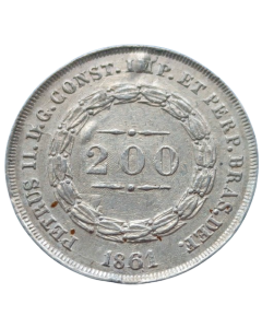 Brasil 200 Réis 1861 - Prata
