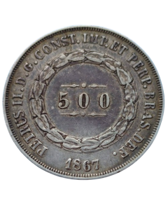 Brasil 500 Réis 1867 - Prata