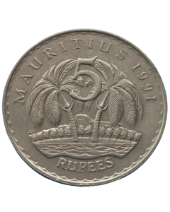 Maurício 5 Rúpias 1993