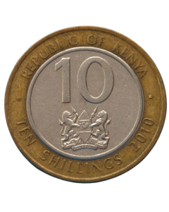 Quênia 10 Shillings 2010
