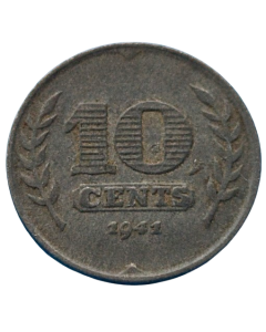 Holanda 10 Cents 1941 - Ocupação Alemã