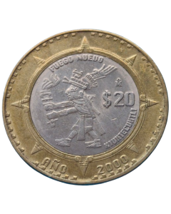 México 20 Pesos 2000 - Xiuhtecuhtli - Senhor do Fogo