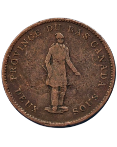 Províncias Canadenses - Baixo Canadá 1 Penny 1837 (Quebec Bank)