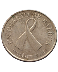 Panamá 1/4 Balboa 2008 -  Consciencialização sobre o câncer da mama