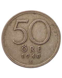 Suécia 50 Ore 1948 - Prata