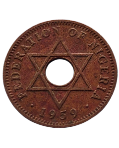 Nigéria 1/2 Penny 1959 - Colônia Britânica