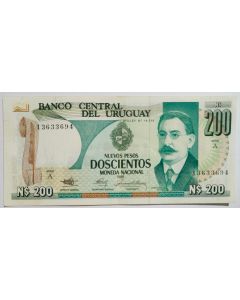 Uruguai 200 Novos Pesos 1986 