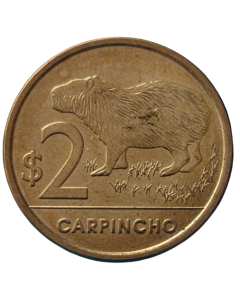 Uruguai 2 Pesos 2019 - Série Fauna Nativa do Uruguai - Capivara