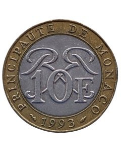 Mônaco 10 Francos 1993