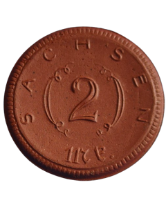 Saxônia 2 Mark 1921 - Notgeld (Porcelana)