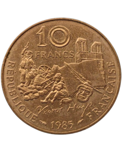 França 10  Francos 1985 - 100th Aniversário - Morte de Victor Hugo