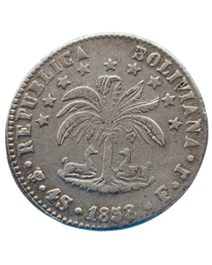 Bolívia 4 Soles 1858 (Prata)