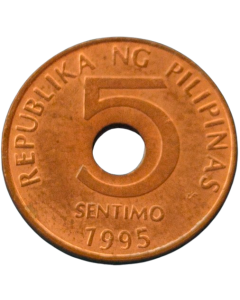 Filipinas 5 Cêntimos 1995