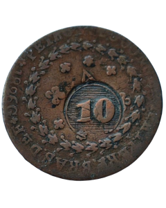 Brasil 10 Réis 1826 G - Contramarca em 40 Réis