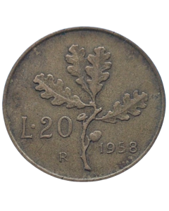 Itália 20 liras 1958