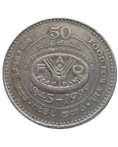 Sri Lanka 2 Rúpias 1995 - 50º aniversário da FAO