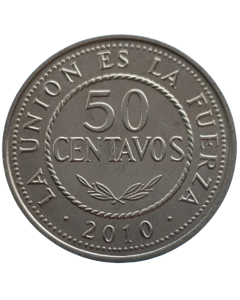 Bolívia 50 centavos 2010