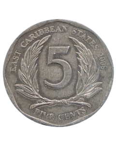Estados do Caribe Oriental 5 cêntimos 2008