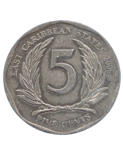 Estados do Caribe Oriental 5 cêntimos 2008