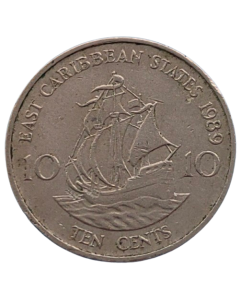 Estados do Caribe Oriental 10 cêntimos 1989