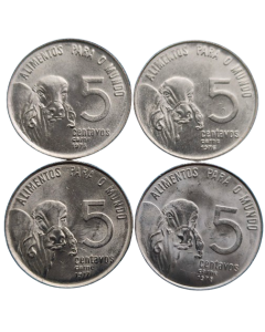 Set Brasil 5 Centavos 1975 a 1978 - Série FAO - Zebu