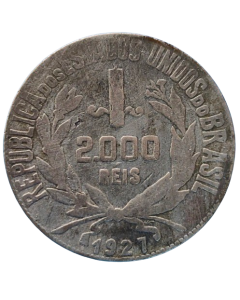 Brasil 2000 Réis 1927 - Mocinha (Prata)
