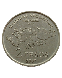Argentina 2 Pesos 2007 - 25º Aniversário - Ocupação das Ilhas Malvinas