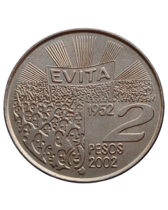 Argentina 2 Pesos 2002 - 50º aniversário - Morte de Evita Perón