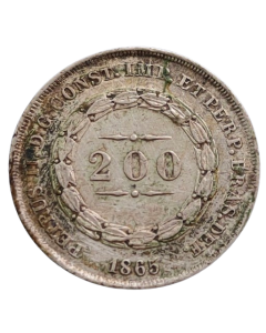 Brasil 200 Réis 1865 - Prata