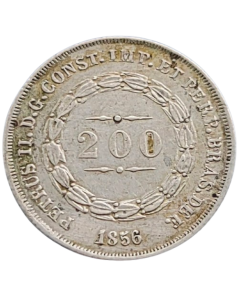 Brasil 200 Réis 1856 - Pérolas - Prata