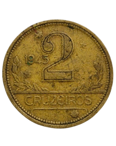 Brasil 2 Cruzeiros 1945 - Sem Sigla e com sobra de metal