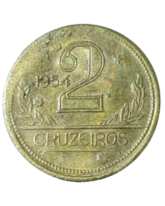 Brasil 2 Cruzeiros 1954 - disco com espessura irregular