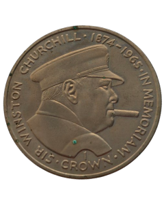 Ilha de Man 1 Coroa 1999 - 25º aniversário - Morte de Winston Churchill /busto à direita/