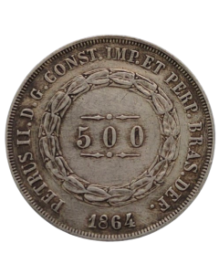 Brasil 500 Réis 1864 - Prata