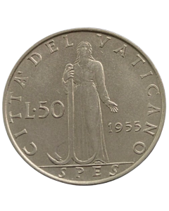 Cidade do Vaticano 50 Liras 1955 - Papa Pio XII
