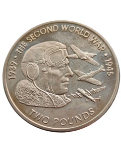 Território Britânico do Oceano Índico 2 libras 2019 - 80º aniversário - Início da Segunda Guerra Mundial - Aviador