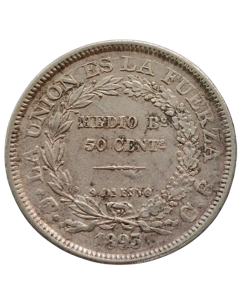 Bolívia 50 centavos 1893 -  Prata