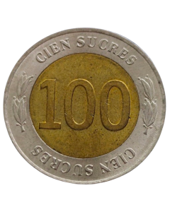 Equador 100 Sucres 1997 FC - 70º aniversário do Banco Central