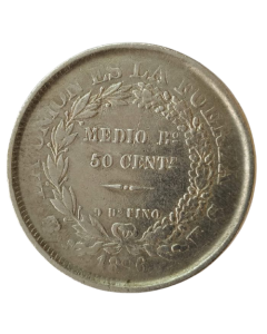 Bolívia 50 Centavos 1896 (Prata)