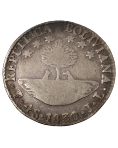 Bolívia 4 Soles 1830 "Mintmark PTS(Potosi)" - Prata