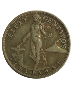 Filipinas 50 Centavos 1944 - Possessão dos Estados Unidos (Prata)